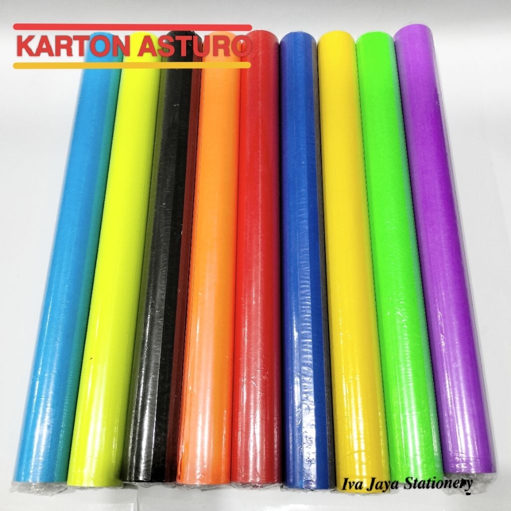 

10 Lembar Kertas Karton Asturo Warna Warni Satu Gulung Isi 10 Lembar