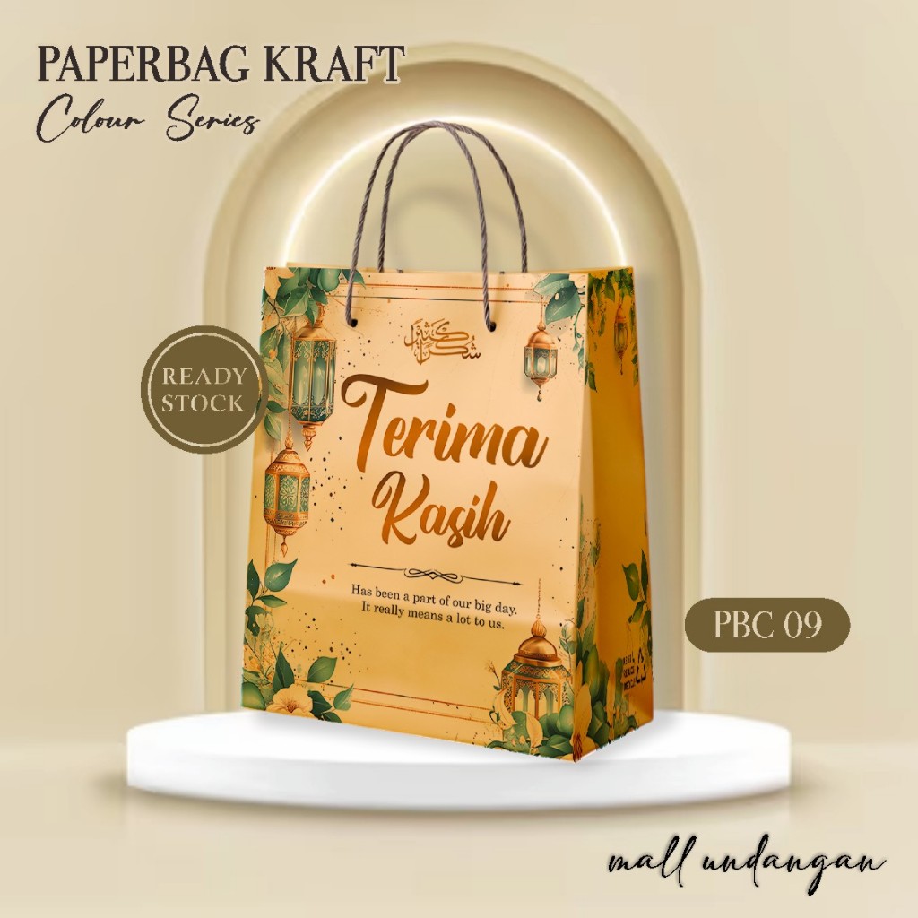 

(12 PCS) PAPER BAG MOTIF WARNA PAKET LUSINAN -TAS SOUVENIR PERNIKAHAN COLOUR READY STOCK PBC 09