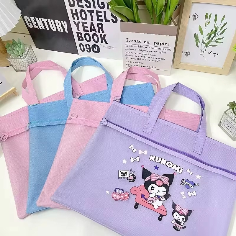 

TAO Tas Folder Map Kain mix Jaring Zipper motif Cinnamoroll, Hello, Kuromi dan Melody
