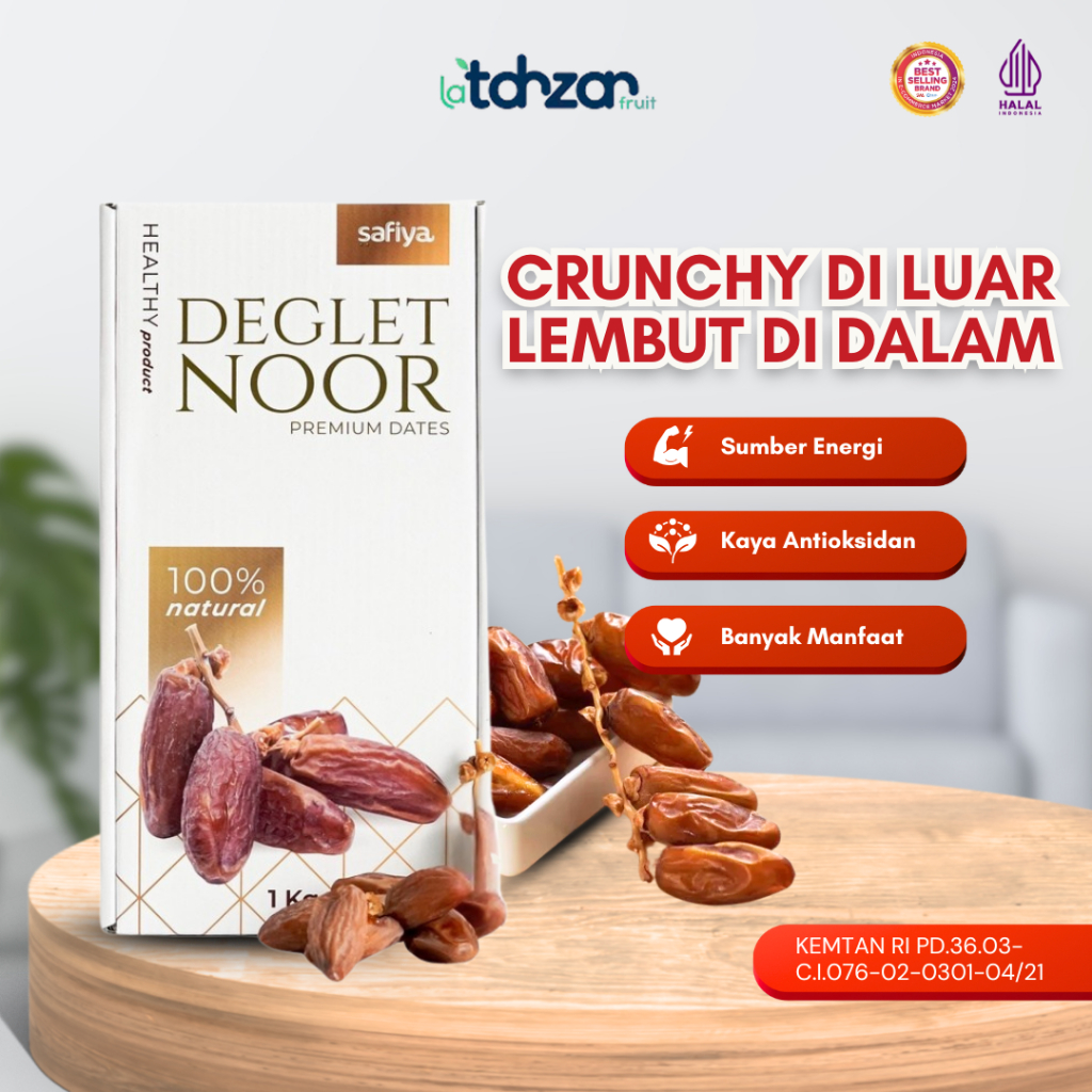 

Kurma Tunisia Tangkai 500 Gram Kurma Deglet Nour Original Safiya