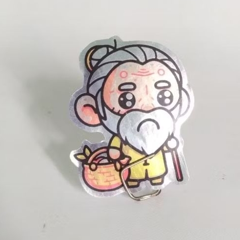 

Sticker hologram Kakek Bijak Belanja Sayur Animasi Lucu Untuk hp laptop motor helm