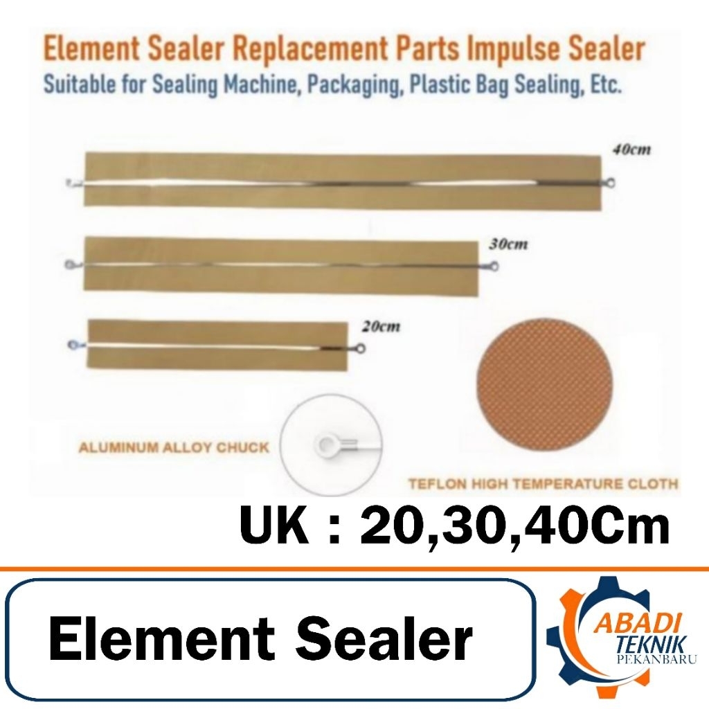Elemen Tali Mesin Press Plastik Kain + Kawat Pemanas Impulse Sealer