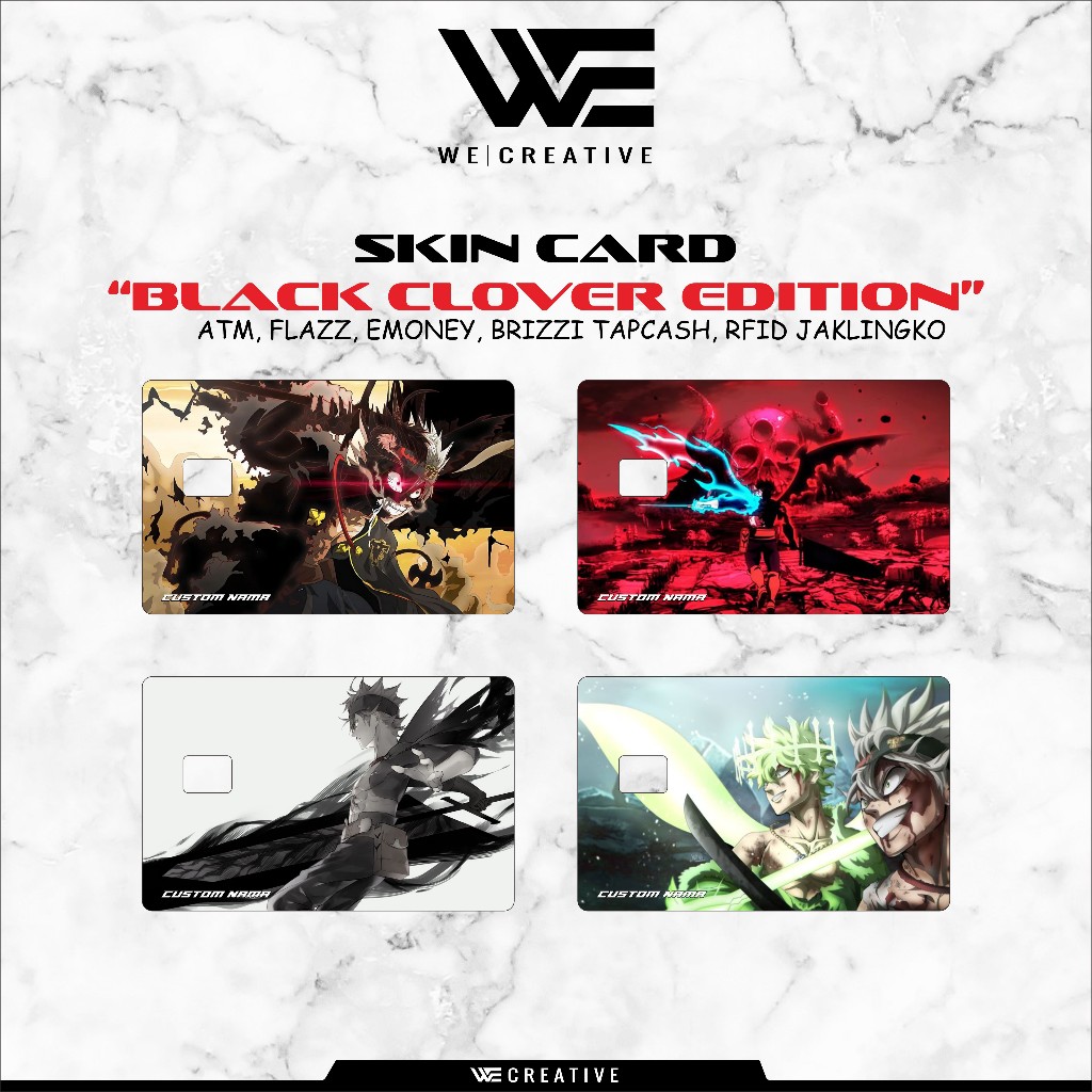 

Sticker Kartu ATM Skin Card Stiker E-Toll -Black clover Edition