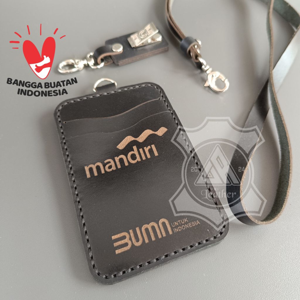 

Gantungan ID Card Name tag Kulit Custom
