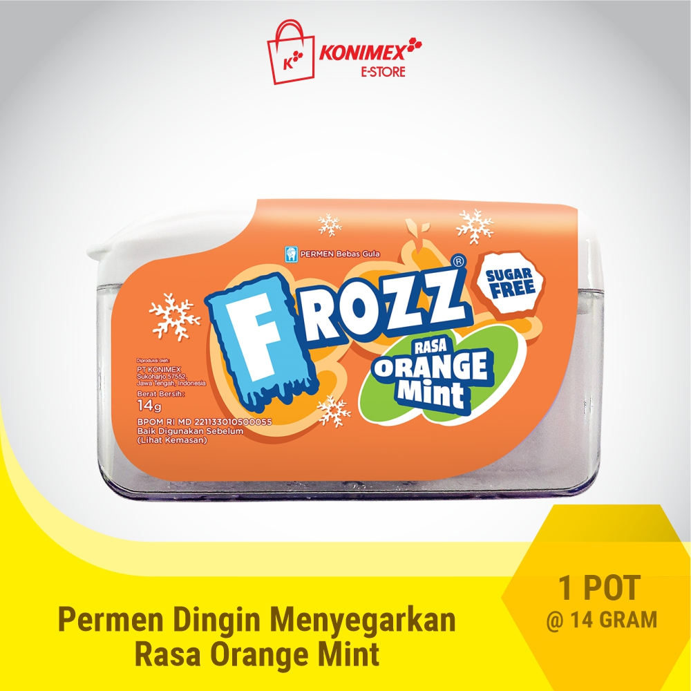 

FROZZ Orange Mint permen bebas gula, rendah kalori & dingin menyegarkan
