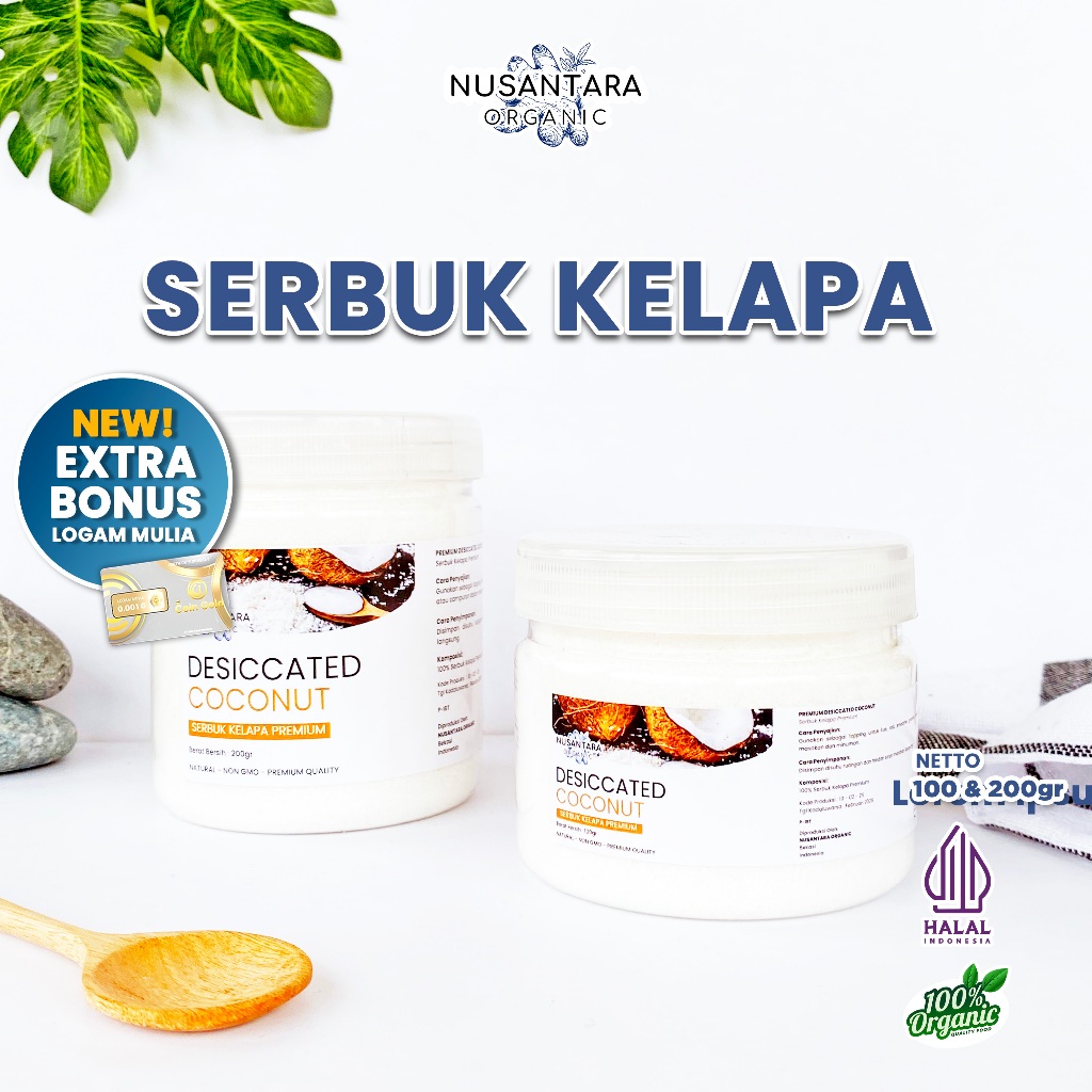 

Nusantara Organic Kelapa Parut Coconut Flakes Murni Organik Topping Kue Tanpa Bahan Campuran