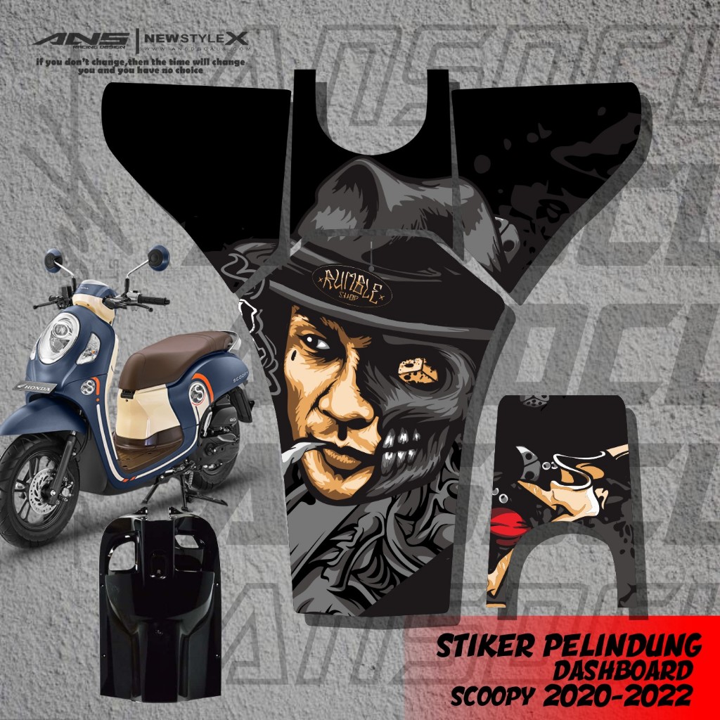 Stiker Pelindung Body Scoopy New Striping Pelindung Dashboard Scoopy New 2021 - 2023
