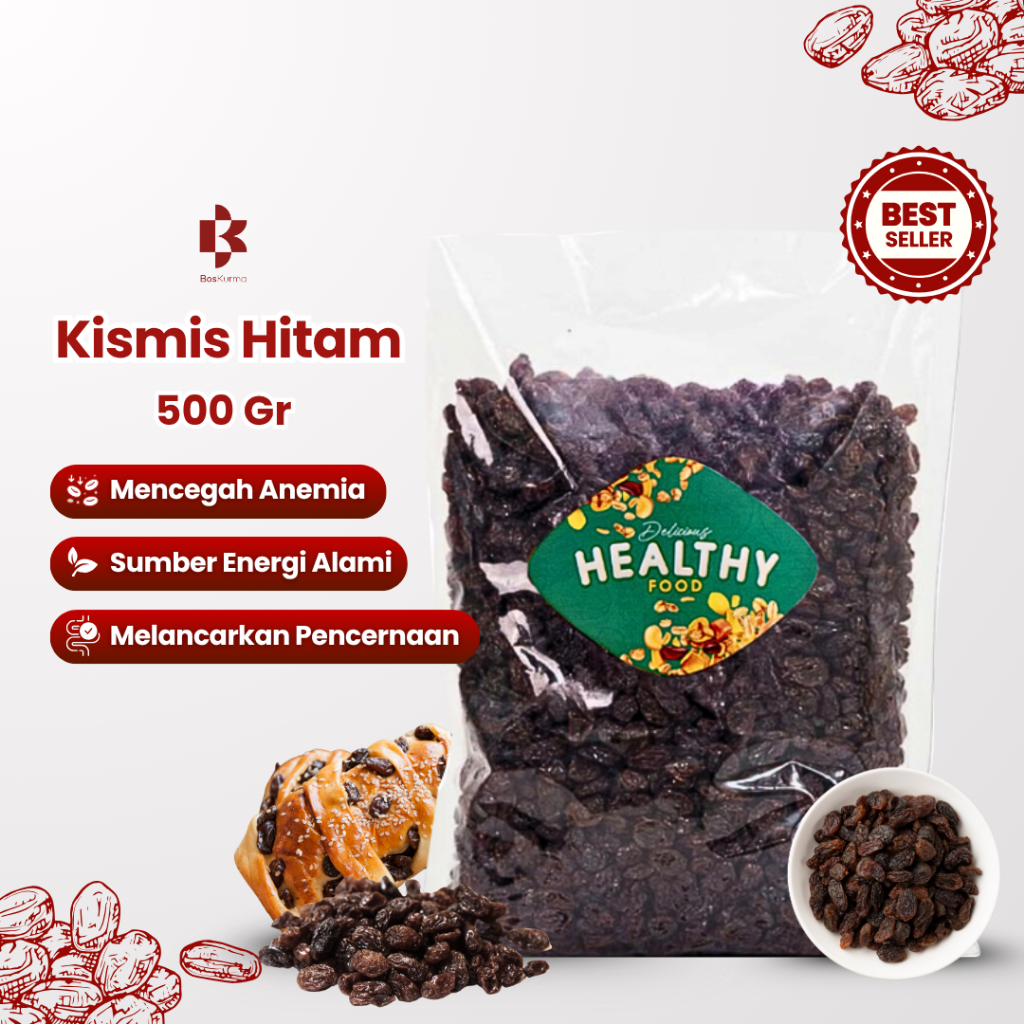 

Kismis Hitam 500 gr Dark Raisin Oleh Oleh Haji Umroh