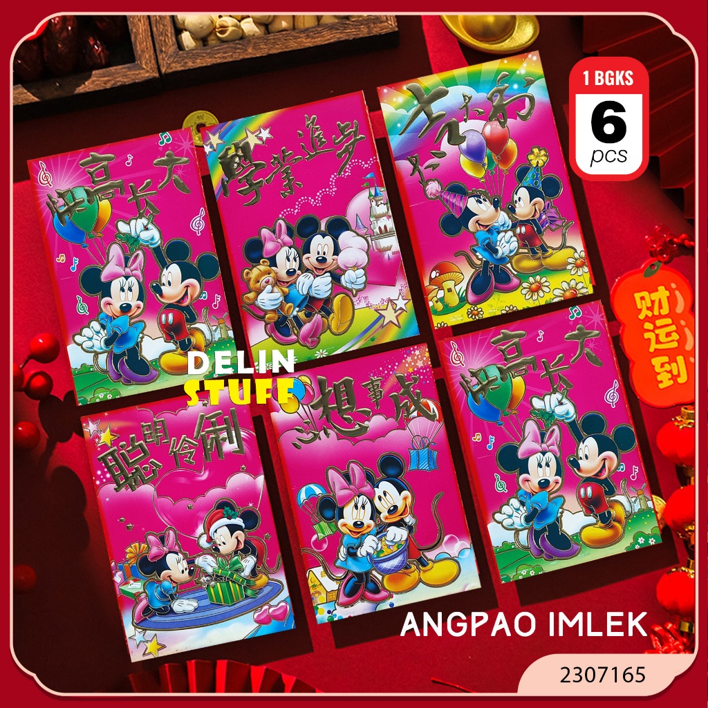 

Angpao Imlek Pendek Angpao Anak Angpao Mickey Mouse Angpau Minnie Mouse isi 6 pcs (2307165)