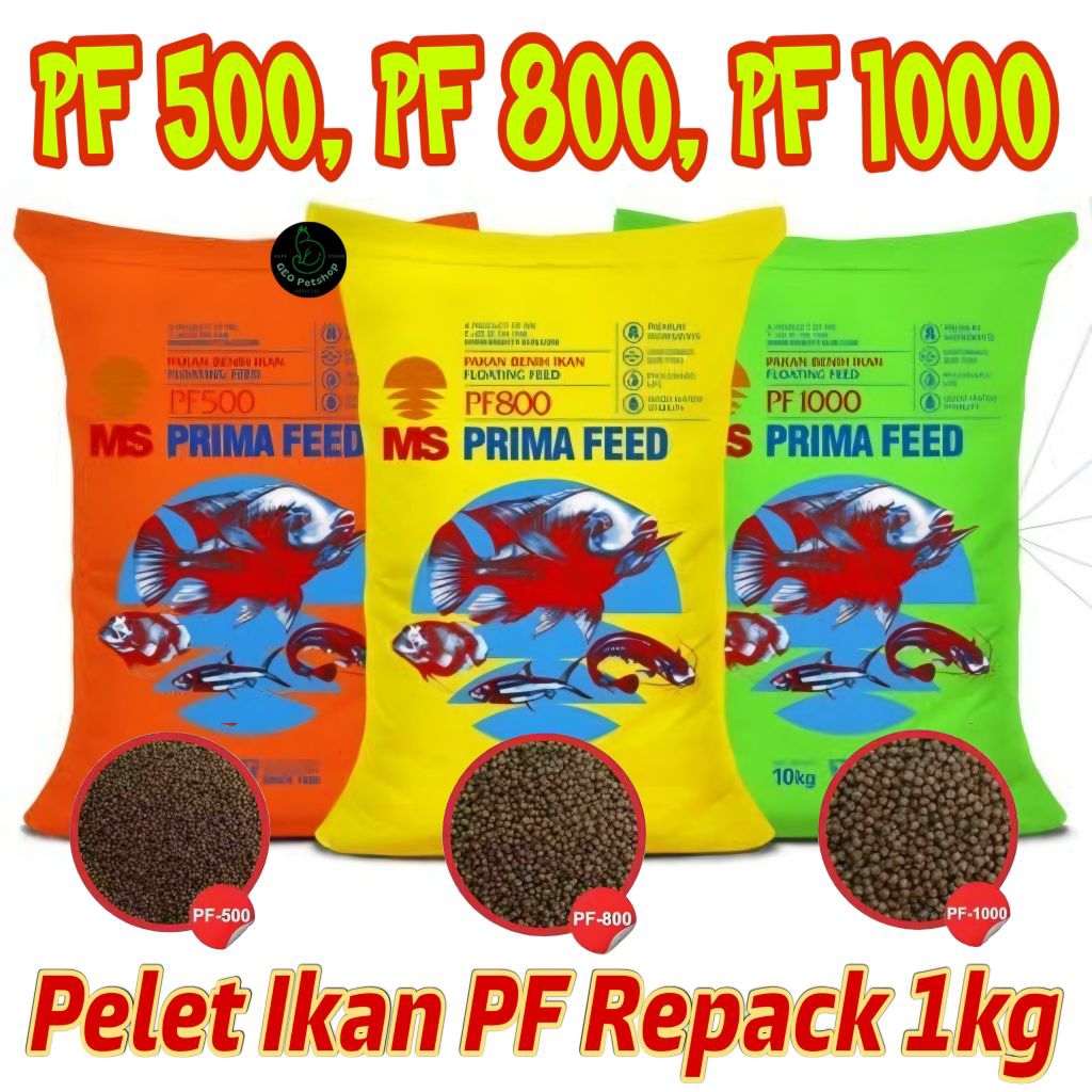 Pf 500 Pf 800 Pf 1000 Repack 1kg Pelet Cupang Guppy Tetra Pakan Pur Ikan Lele Gurame Patin Bawal Mak