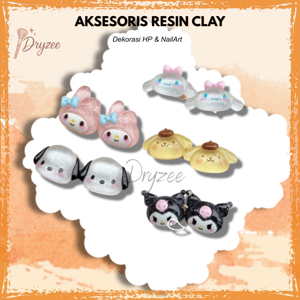 

Stiker 3D Per Pcs DIY Dekorasi Case HP Nail Art Aksesoris Kuku Lucu Imut Resin Clay Bling Murah