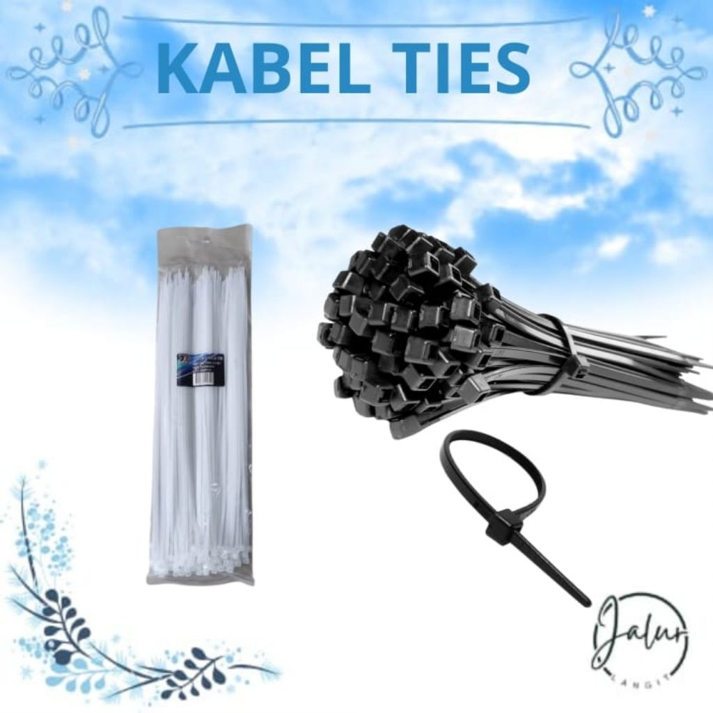 

100pcs KABEL TIES NYLON CABLE HITAM PUTIH 10cm 15cm 20cm 25cm 30cm