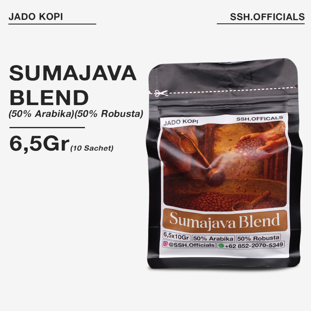 

Jado Kopi - Arabika Sumajava Blend 6,5x10Gr - Kopi sachet medium grind untuk kopi Tubruk, V60, Aeropress