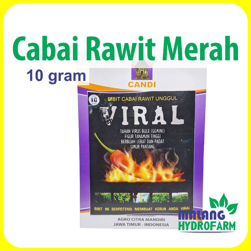 Benih Cabai Rawit Merah Viral 10 gram cap Candi hydroponik hidroponik sayuran bibit cabe trending pe