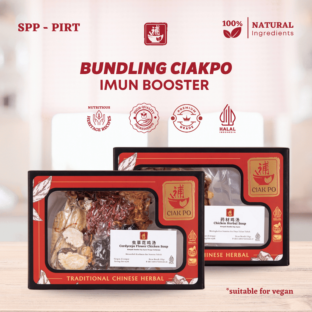 

Ciak Po - Bundling Immune Booster (Chicken Herbal Soup + Cordyceps Flower Chicken Soup)