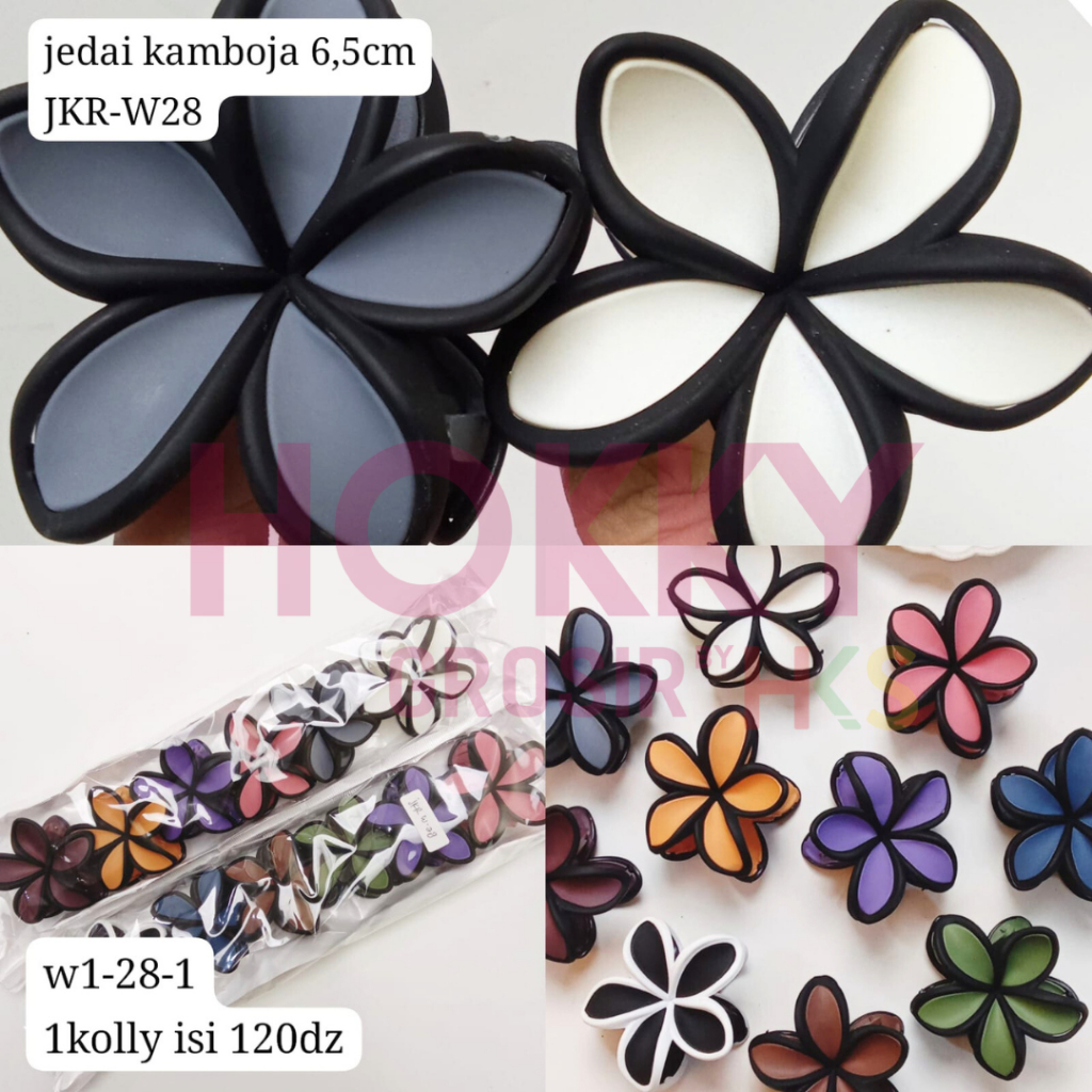 GROSIR JEDAI BUNGA KAMBOJA 6CM Jepit Bunga Bali Aneka SERI WARNA Jepit Rose Mawar Glossy