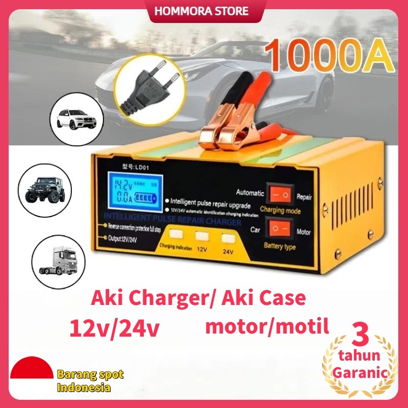 Charger Aki 12v/24v Lithium Kering Basah Mobil Motor Truk Kapal Aki / Case Aki Motor/Cas Aki/Case Ak