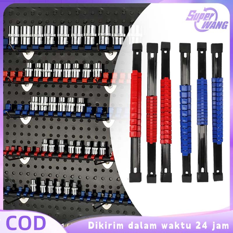 6pcs/Set Tempat Socket Mata Tools Socket Rail 1/2"/ 1/4"/ 3/8" Holder Mata Kunci Socket