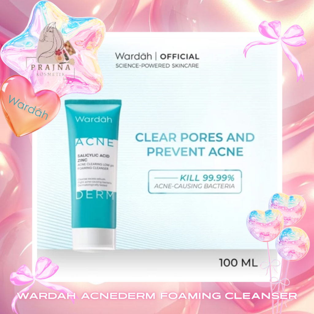 WARDAH Acnederm Salicylic Acid Zinc Acne Clearing Low pH Foaming Cleanser 100 ml - Sabun Cuci Muka U