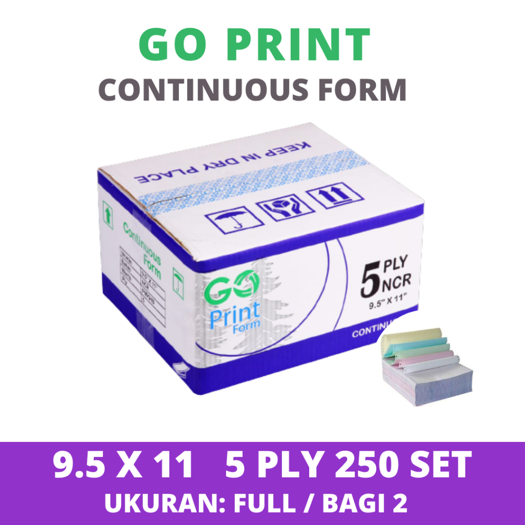 

Continuous Form Paper Go Print 9.5 x 11 5 ply - Full/Belah 2