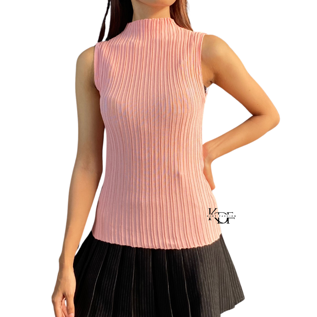 KDF - Victoria Top Premium | Tanktop Turtleneck Import Bangkok BKK | Tank Top Knit Rajut | Atasan Ra