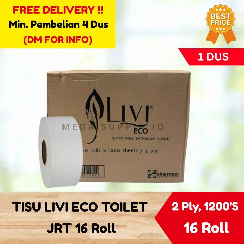 TISSUE MURAH [1 DUS] | TISSUE TOILET ECO LIVI JRT 1200S | TISSUE TOILET LIVI ROLL JUMBO