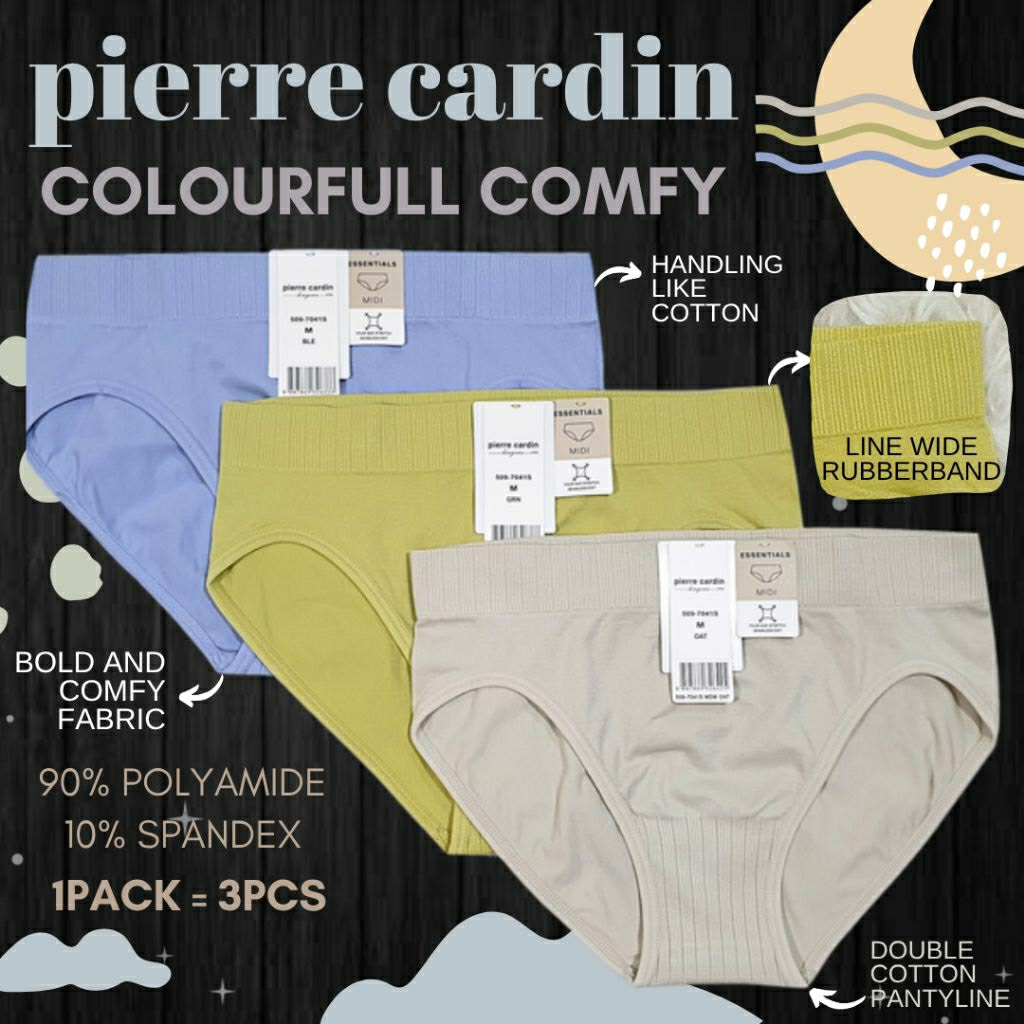 pierre cardin colourfull comfy panty pack/celana dalam wanita branded murah