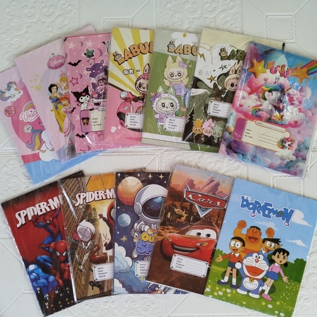 

sampul sekolah / sampul karakter / sampul coklat / sampul bening buku tulis / sampul lks