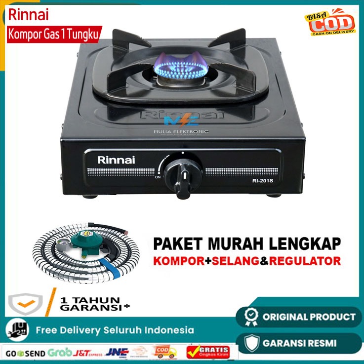 KOMPOR GAS 1 TUNGKU RINNAI 201S / KOMPOR RINNAI 1 TUNGKU / KOMPOR RINAI 1 TUNGKU PROMO MURAH