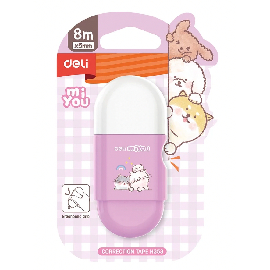 

Correction Tape / Tip Ex Kertas / Pita Koreksi DELI 8 Meter Desain MIYOU H353 [5mm x 8m]