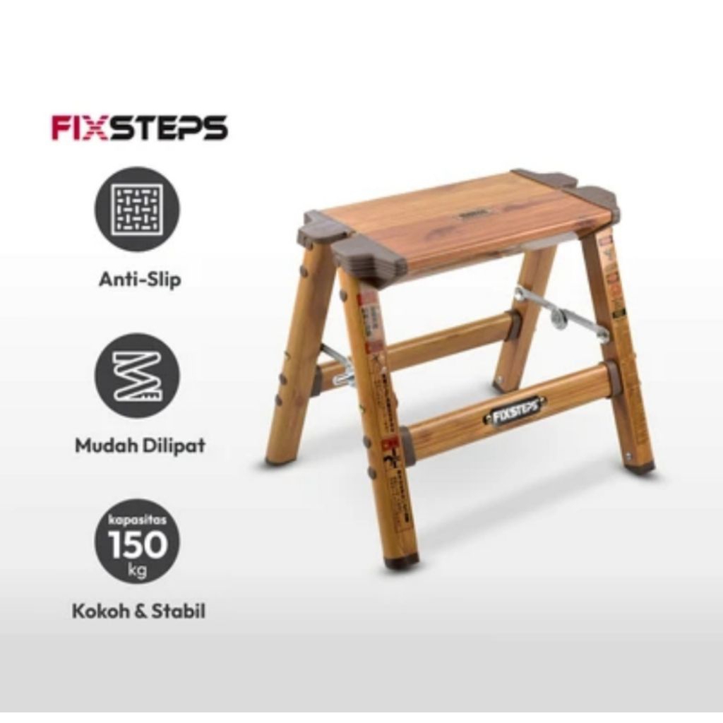 Fixsteps Tangga Aluminium 1 Step Motif Kayu