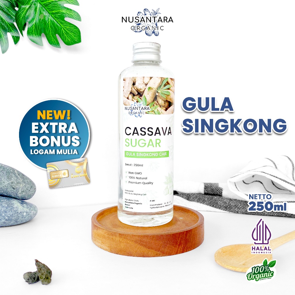 

Nusantara Organic Gula Singkong Cair Fruktosa Organik Pengganti Gula Putih Sehat Alami 250ml