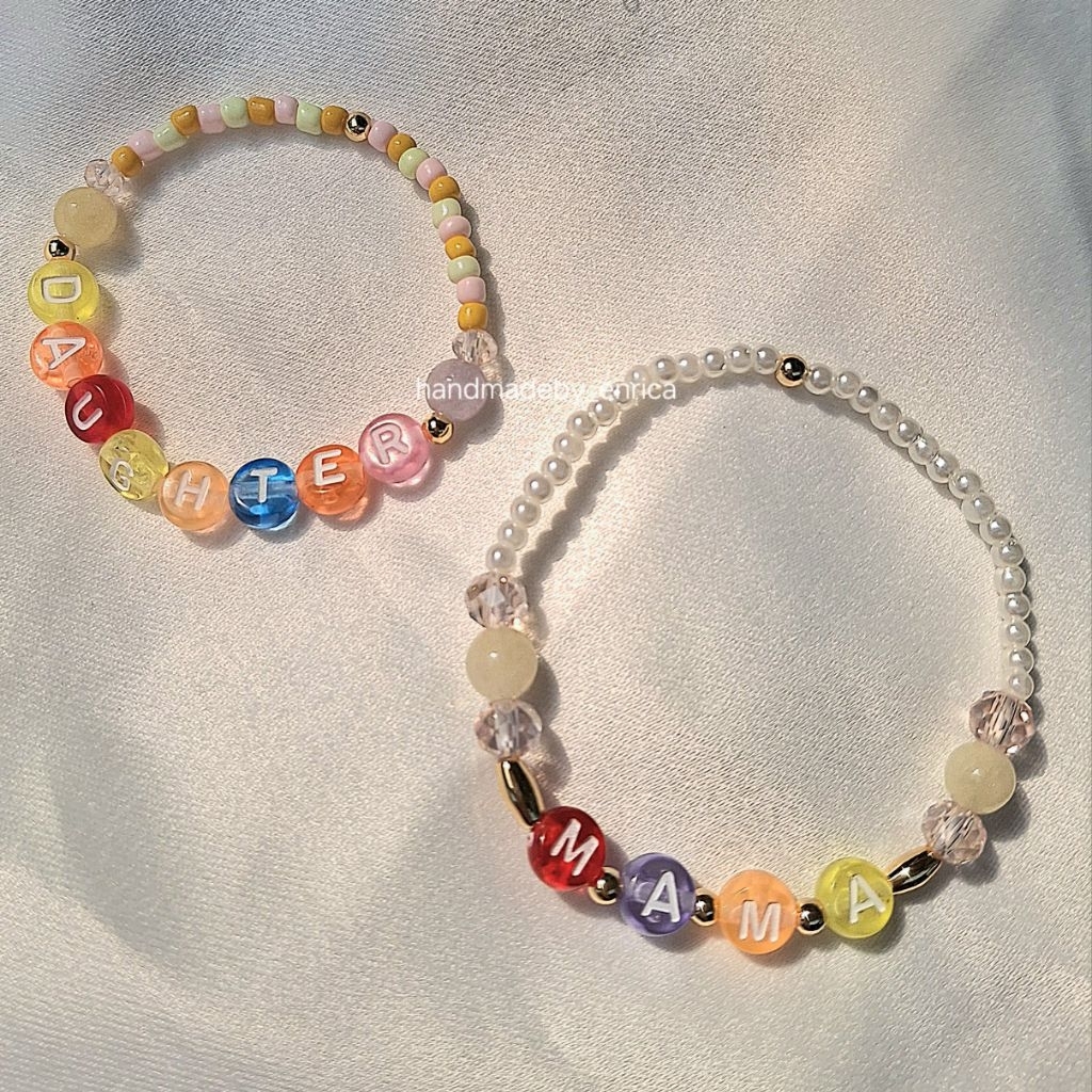 HANDMADEBY_ENRICA Gelang Couple Mama & Anak - Handmade Beaded Bracelet ✨ | GELANG MANIK CUSTOM GIFT 