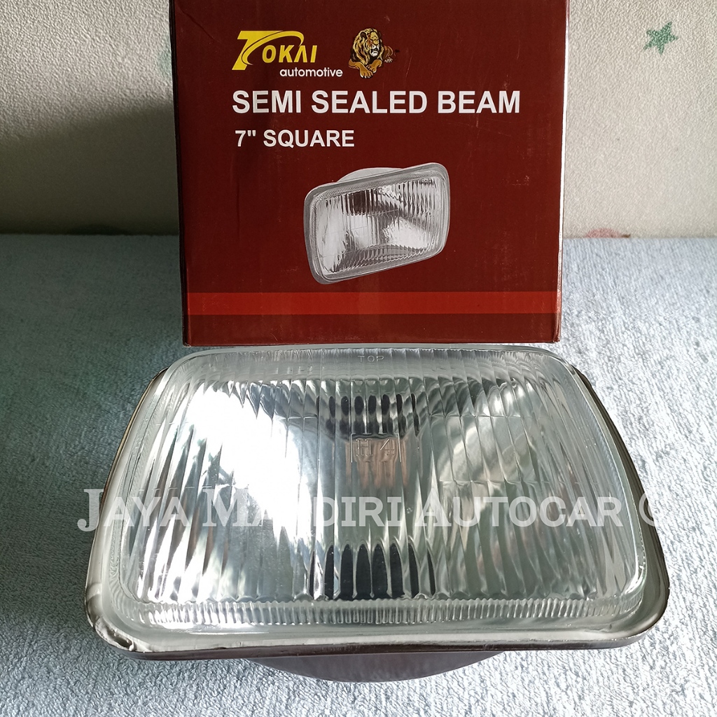 Lampu Batok H4 Tokai Petak Besar 7" Rumah Lampu Utama Mobil Headlamp Semi Sealed Beam 7 inch Square