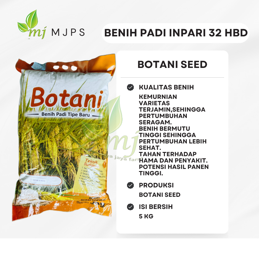 Benih Unggul PADI INPARI 32 HBD BOTANI SEED 5 kg