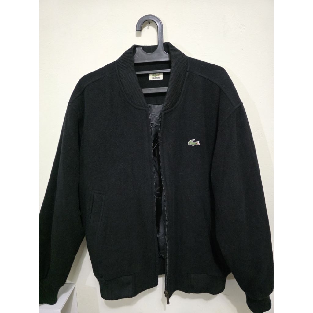 lacoste bomber jacket black original vintage