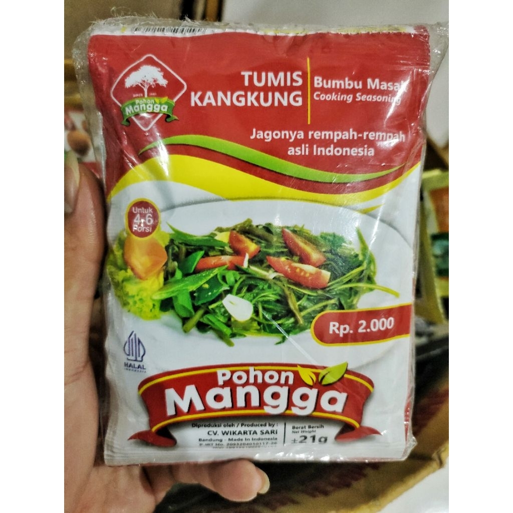 

Bumbu tumis kangkung cap pohon mangga 1pcs @21gr/bumbu instan tumis kangkung