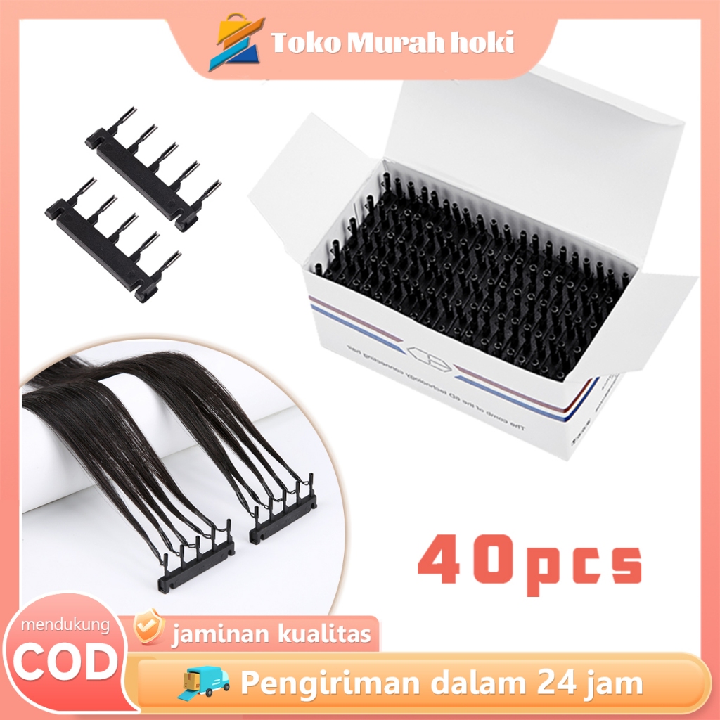 Hair Extension Buckle 40pcs 6D Hair Extension Clip Alat Extension Rambut Hair Extensions Tool