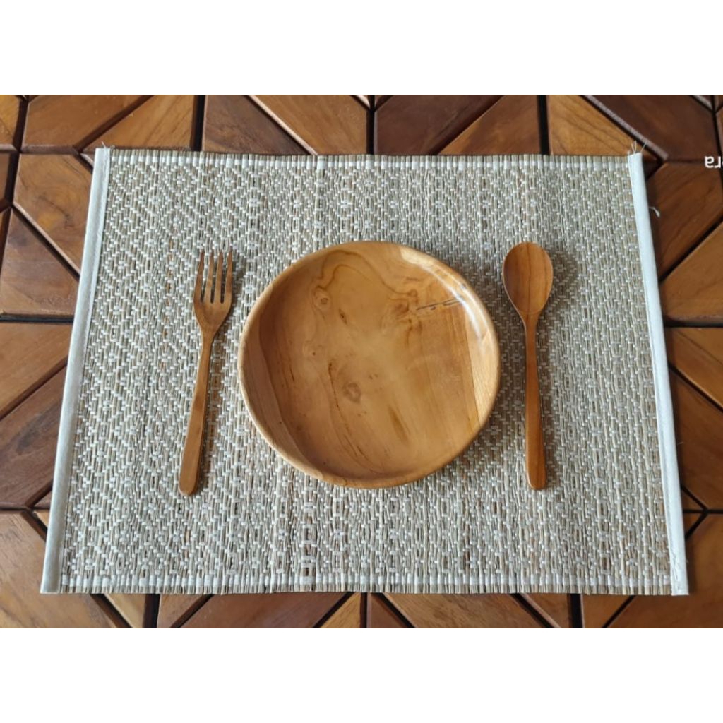 Placemat Tenun Lidi/Tatakan Piring Alas Foto/Taplak Meja Kecil Placemat/Taplak Meja Tenun Lidi/Place