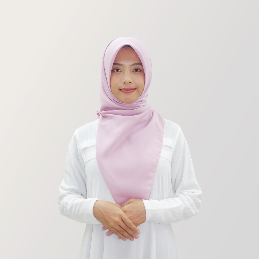 HYRA Kerudung Voal Hijab Segiempat Polos Kelim Warna Pink