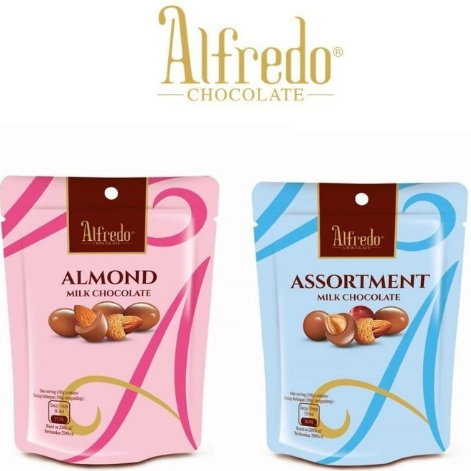 

[ BERKAH ] Alfredo Mini Milk Chocolate 30gr Coklat Susu Isi Kacang Almond Hazel dan Kismis Assortment Cokelat Cemilan Snack