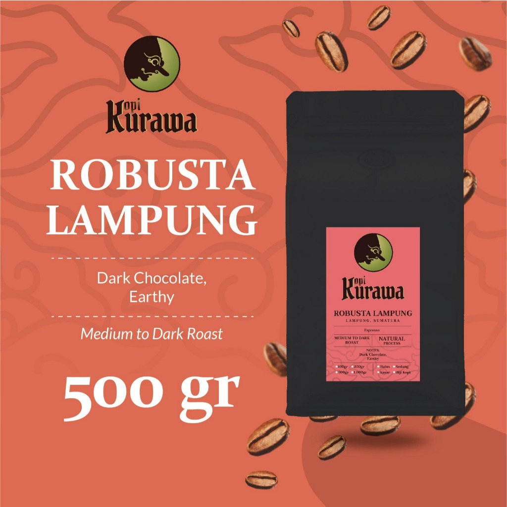 

Kopi Robusta Lampung Sumatera Coffee Bean Espresso Biji Bubuk 500 Gram