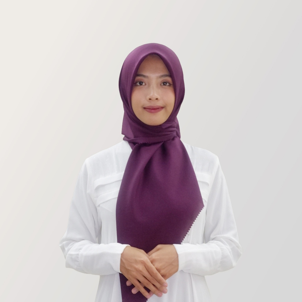 HYRA Kerudung Voal Hijab Segiempat Polos Lasercut Warna Burgundy
