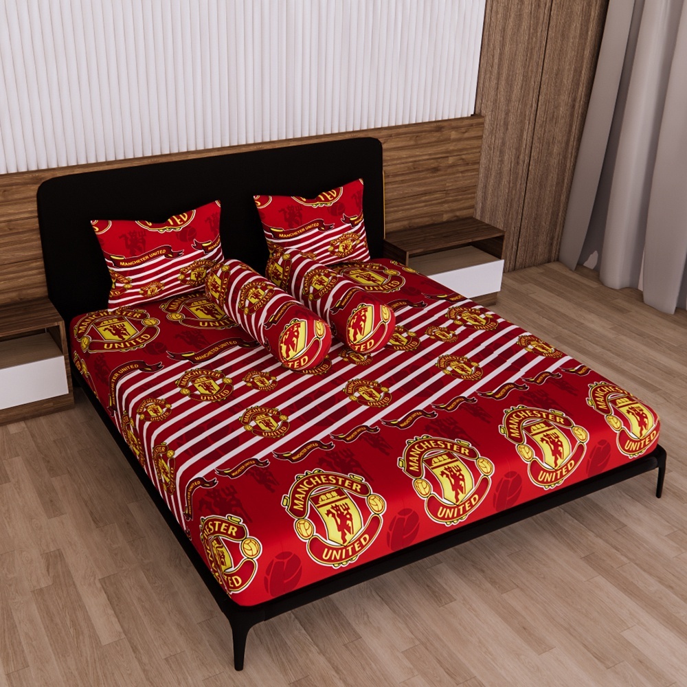 California - Sprei 90/100/120/140/160/180/200 Small single queen king ekstra king motif BOLA MU  - S