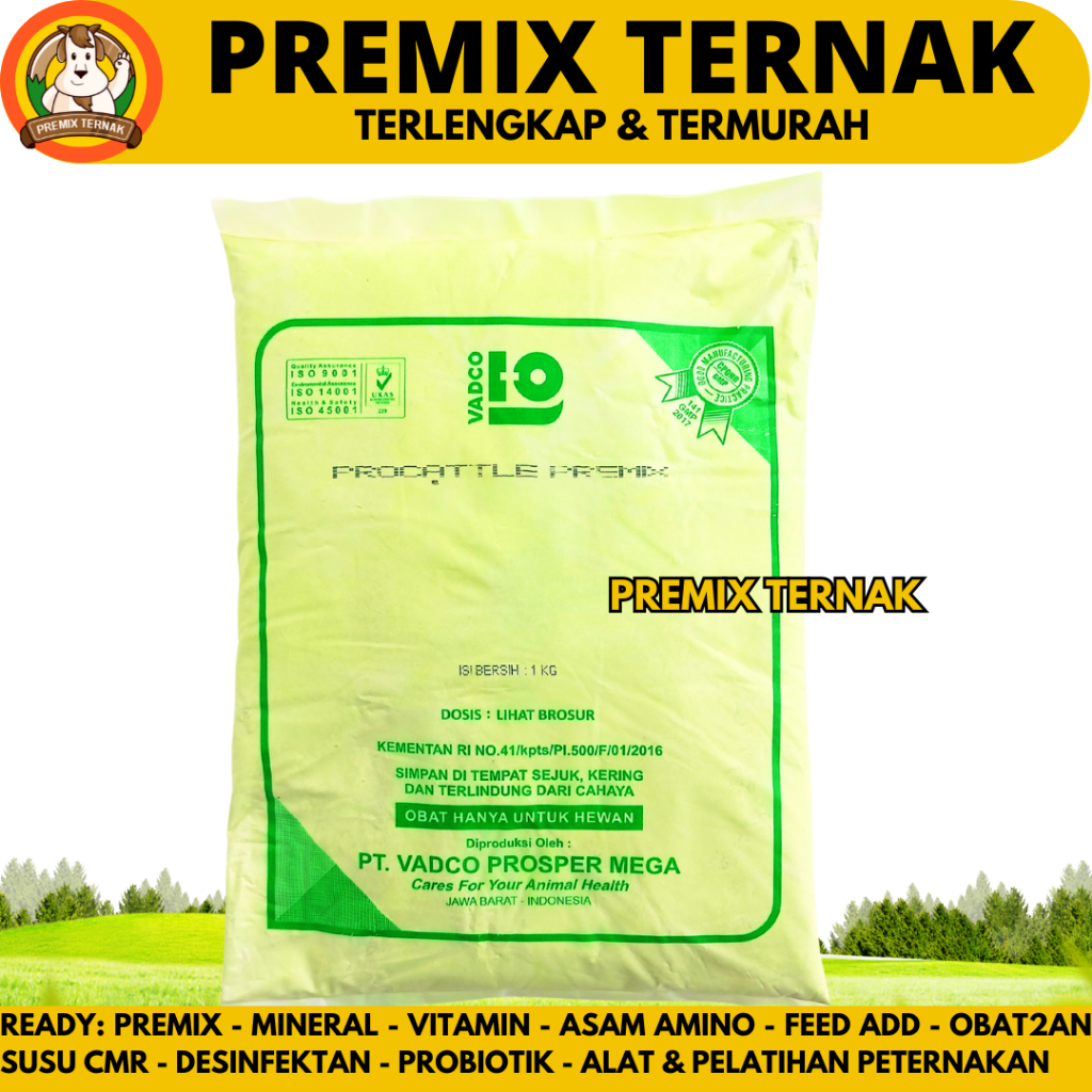 PROCATTLE PREMIX 1 KG VADCO - PRO CATTLE Premix VADCO Vitamin Mineral Sapi Potong Perah Kambing