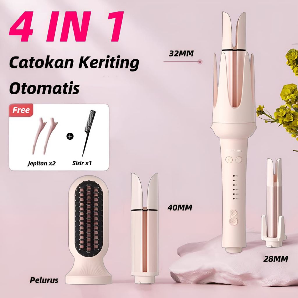 Hair Styler 4 In 1 Hair Curler Automatic Hair | Catokan Rambut Multifungsi 3 Tingkat Suhu