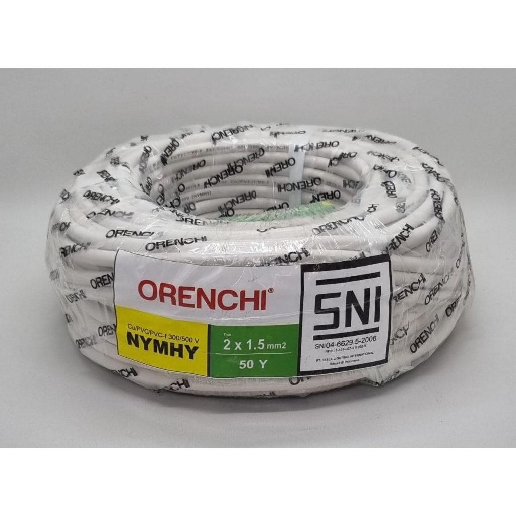KABEL SERABUT NYMHY 2 X 1.5 50Y ORENCHI HITAM