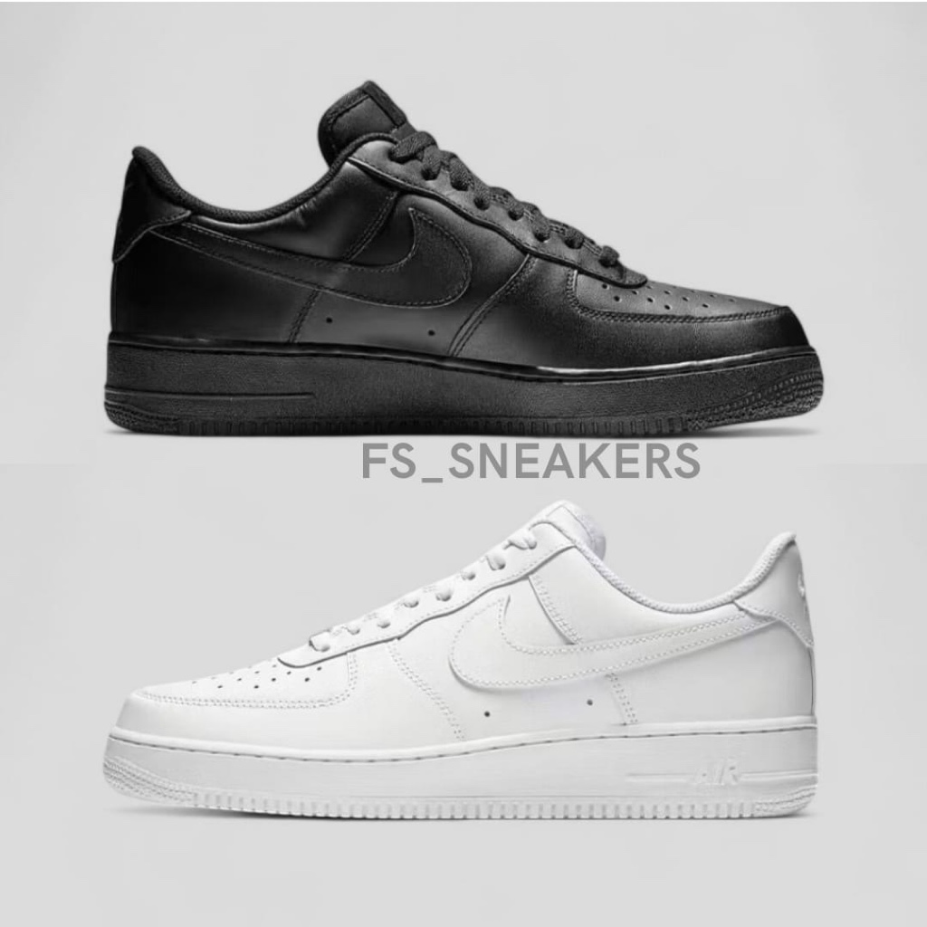 Sepatu Sneakers Pria Wanita Full White Black