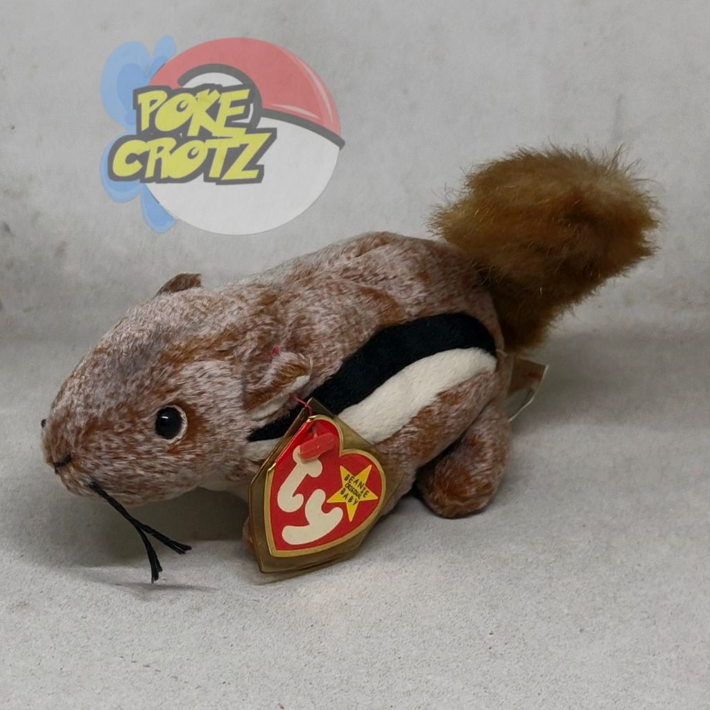 Boneka Ty Beanie Baby Chipper The Chipmunk Plush tag 17cm