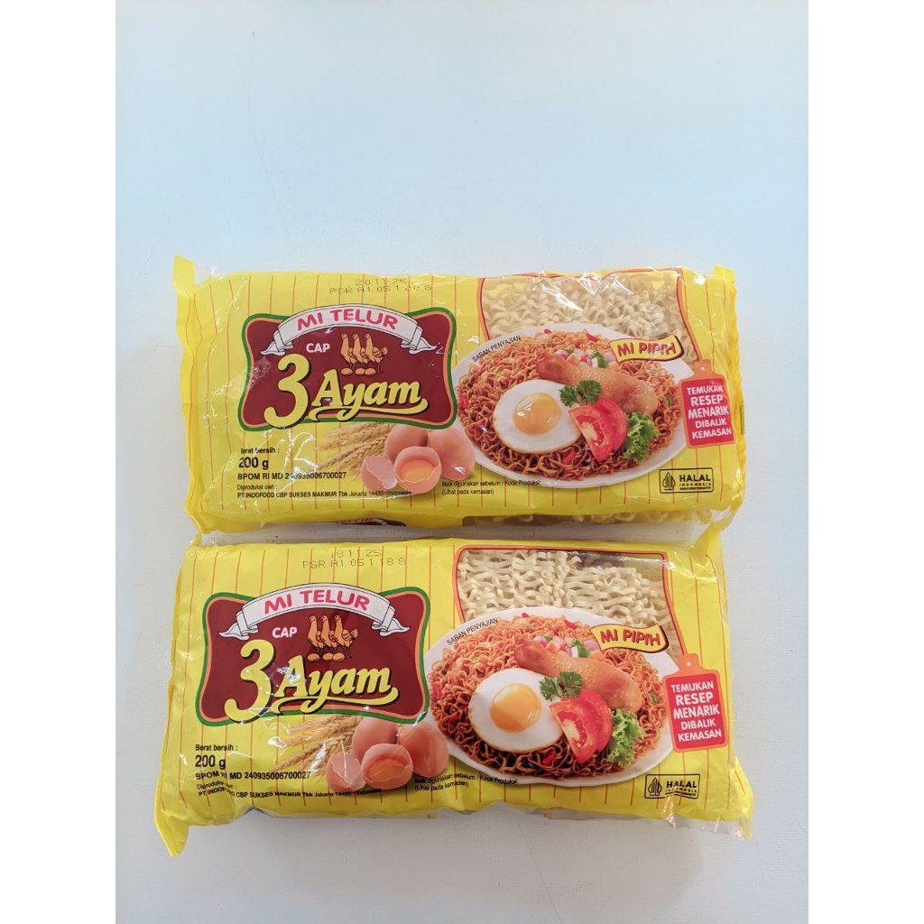 

Mie Telur Cap 3 Ayam Kuning Berat Bersih 200 Gram